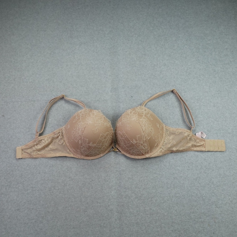 Victoria's Secret Bra 34DD Nude Very Sexy Push-Up Lace Underwire